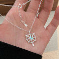 wholesale S925 Sterling Silver Ship Wheel Key Necklace for Women, Small and Minimalist, Fresh and Stylish, New Arrival, Japanese and Korean Trend-0-1