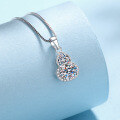 wholesale S925 Sterling Silver Moissanite Necklace Gourd Heart Pendant Minimalist Ins Style Holiday Gift for Girlfriend-0-2