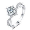 Sterling Silver Asymmetric 1ct Moissanite Ring for Women Wholesale-0-3