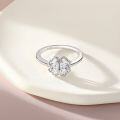 wholesale S925 Sterling Silver Four Leaf Clover Ring Women's High-End Light Luxury Cross-Border Jewelry Accessories Heart Silver Ring European and American Silver Jewelry Ring-0-2