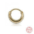 wholesale S925 Sterling Silver Ins Smooth Diamond Inlaid Line Circular Cartilage Nose Ring-0-7