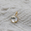 wholesale 14K Gold Plated S925 Silver Round White Crystal Pendant in Sweet and Fresh Style-0-2
