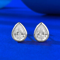 wholesale S925 silver jewelry 6*8mm pear-shaped teardrop earrings, a fashionable classic piece for AliExpress cross-border sales-E607 Silver Teardrop Earrings>925 Silver