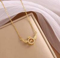 wholesale S925 Sterling Silver Maker's Dynamic Angel Wing Beating Heart Pendant Collarbone Chain, Niche Design with a Premium and Versatile Feel-Angel Wings Necklace - Gold