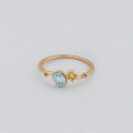 wholesale S925 Silver Plated 14K Gold, Fashionable Commute Style Irregular Sky Blue Topaz Ring by Dunli Jewelry Factory-0-2