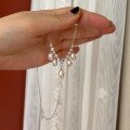 wholesale S925 Sterling Silver Natural Freshwater Rice-Shaped Aurora Pearl Necklace for Women, Versatile Tassel Pendant with Zircon Inlay Collarbone Chain-0-0