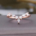 wholesale S925 silver new V-shaped marquise zircon geometric minimalist personality ring for fashionable commuting-0-1
