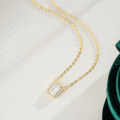 14K Gold Plated 925 Silver Emerald Cut 1ct Emerald Pendant Necklace with Moissanite-0-2