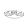 wholesale S925 Sterling Silver HW Couple Ring Tryst Ribbon Diamond Ring Truly Eternity Band Engagement Wedding Prop-0-4
