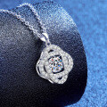 S925 Sterling Silver Cross-Border Moissanite Necklace, Wholesale Jumping Heart-0-0