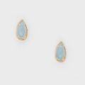 wholesale S925 silver plated with 14k gold, natural gemstone earrings, spring vintage style aquamarine earrings by Dunli Jewelry-0-5