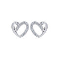 wholesale 925 Sterling Silver Heart-shaped Diamond Stud Earrings for Women, Minimalist and Elegant Small Luxurious Dainty Sparkling Earrings-0-4