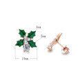wholesale S925 Sterling Silver Moissanite Leaf Colored Earrings for Women, Small and Minimalist Advanced Design Fashion Versatile Ear Accessories-0-13