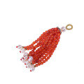 wholesale Metal material natural pearl southern red blue apatite chalcedony opal crystal tassel handmade DIY accessories pendant new product-0-4