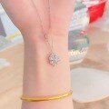 wholesale Maker S925 Sterling Silver Four-Leaf Clover Necklace, Petal Micro-Inlaid Zirconia Heart Pendant Collarbone Chain, Exquisite and Versatile-0-2