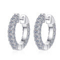 wholesale PT950 Gold Plated 925 Sterling Silver Moissanite Full Diamond Earrings for Women, Small Hoop Earrings, Factory Direct Wholesale-0-4