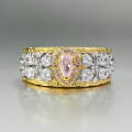 wholesale S925 Silver Plated Pink Diamond 3*5mm Pear-Shaped Electroformed Gold Ring, Daily Fashion Minimalist Style-0-5
