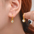 wholesale S925 Silver Gold-Plated with Inlaid Round Zircon Bubble Stud Earrings, Cross-Border AliExpress Best Seller-0-2