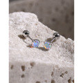 wholesale S925 Sterling Silver 519 Original Niche Design Minimalist Versatile Earring Geometry Round Jelly Opal Stud Earrings for Women-0-1