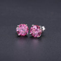 wholesale S925 Sterling Silver 2-carat colorful and dazzling moissanite stud earrings, small and exquisite, colorfast-0-1