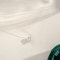 S925 Silver Invisible Fishline Pendant Necklace with Heart Moissanite-0-1