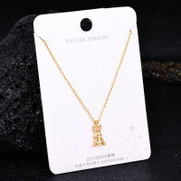 S925 Sterling Silver K Gold Pendant Necklace with Gourd and Plain Pi-S925 Sterling Silver YD2-0040BJ 925 Silver