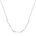 wholesale S925 Silver Wave Pattern Zircon Necklace for Women, Minimalist and Versatile Small Design, Elegant and Sophisticated Collarbone Chain-0-4