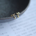 wholesale 9K Gold Small Knot Ball Cute Bow Student Style Small Ear Studs-0-2
