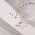wholesale S925 silver-plated 14K gold Australian opal necklace with a fashionable and minimalist snowflake design-0-0