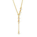 925 Sterling Silver Y-Shaped Fringe Necklace with Moissanite Pendant-0-3