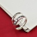 wholesale S925 Sterling Silver Namo Amitabha Buddha Ring, Retro Minimalist Adjustable Index Finger Ring, Small and Unique-0-1