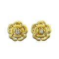 wholesale S925 silver-plated spring-summer new camellia brushed earrings, fashionable and versatile style with a high-end feel-0-4