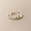 wholesale S925 Silver Pearl Series Small Rice Bead Ring French Stackable Trendy Minimalist Index Finger Ring J9965-0-0
