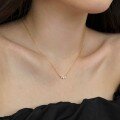 wholesale S925 sterling silver lightweight luxury Japanese and Korean women's necklace with a minimalist and elegant design featuring three zirconia inlays, exuding a high-end sense, perfect as a collarbone chain-0-3