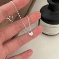 wholesale S925 Sterling Silver New Love Heart Necklace Women Korean Style Delicate Minimalist Fresh Collarbone Chain Trendy-0-1