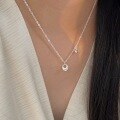wholesale S925 Sterling Silver Pendant Necklace for Women, Small and Minimalist, Unique Design, Collarbone Chain, Korean New Edition-0-3