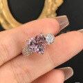 wholesale Sterling Silver, Zhu Zhifang Jewelry New High Carbon Diamond Ring 10*10 Ice Flower Cut Engagement Ring-0-2