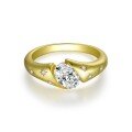 wholesale S925 silver plated with 18k gold oval moissanite ring for women, 1 carat, 5*7mm, same as Xiaohongshu style-0-5