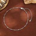 wholesale S925 Sterling Silver Circular Glitter Anklet for Women, Summer Beach Foot Chain, Student, Korean Minimalist Fashion Versatile Foot Jewelry-0-2