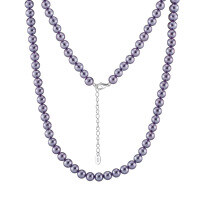 wholesale Metal material first, 6mm Round Shell Pearl Necklace Elegant Imitation Pearl Collarbone Chain Jewelry Wholesale Supply-925 silver