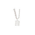 wholesale 925 Sterling Silver Natural Rice Pearl Square Pendant Necklace for Women, Summer Small Niche Ins Advanced Sense Choker-0-4