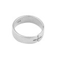 wholesale S925 Sterling Silver Openwork Cross Adjustable Ring Unisex Korean Matte Silver Vintage Minimalist Band-0-4
