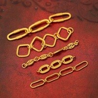 wholesale S925 Sterling Silver, Ancient Method Gold-Plated O-Shaped Link with Double Ear and Double Clasp Accessories for DIY Bracelet, Cord Necklace, and Extension Chain-Type D