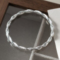 wholesale 999 Silver Fresh, Sweet, Ins Style, Niche Design Twisted Filigree Closed Hoop Bracelet S7865-0-3