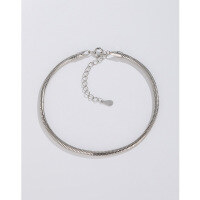 wholesale 925 Sterling Silver Snake Chain Bracelet for Women Thin Minimalist Style Unisex Hip-Hop Couple Hand Accessories-Women's bracelet 15.5cm + 4.5cm extension 925 silver