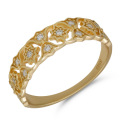 wholesale S925 silver gold-plated Japanese starry lace ring with delicate openwork design, exuding a sense of sophistication-0-4