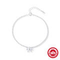 wholesale S925 Sterling Silver Small Bloom Chain Bracelet for Women with Moonlight Gemstone and Starry Accents-0-9