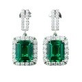 wholesale S925 Sterling Silver New European and American Luxury Set 8*10mm Nano Green Earrings Cross-Border AliExpress Style-0-4