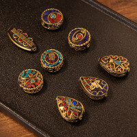 wholesale Metal material Nepalese ethnic Tibetan style tassel ornament accessory spacer bead handcrafted DIY beading vintage matching bead-No. 2