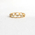 wholesale S925 Sterling Silver Gold-Plated Openwork Diamond Ring, a minimalist and trendy。-0-5